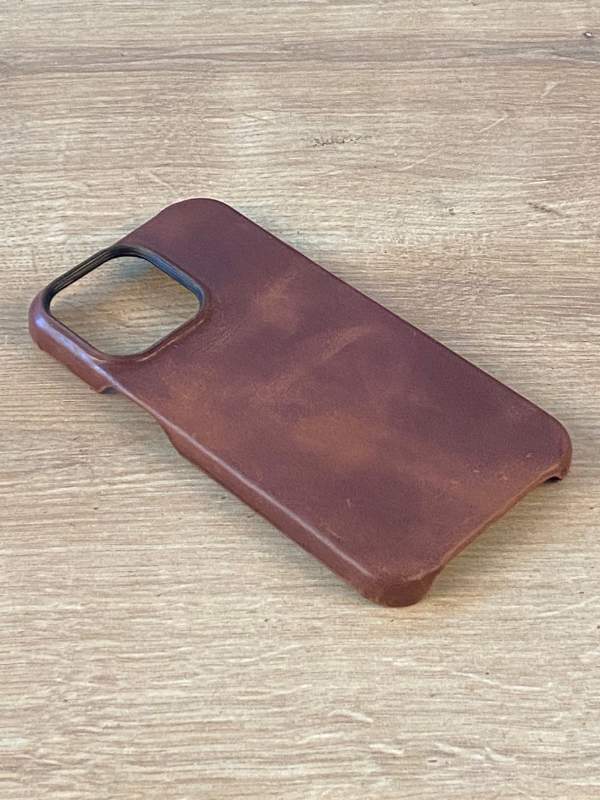 Hakiki Deri iPhone Kılıf Açık Kahve