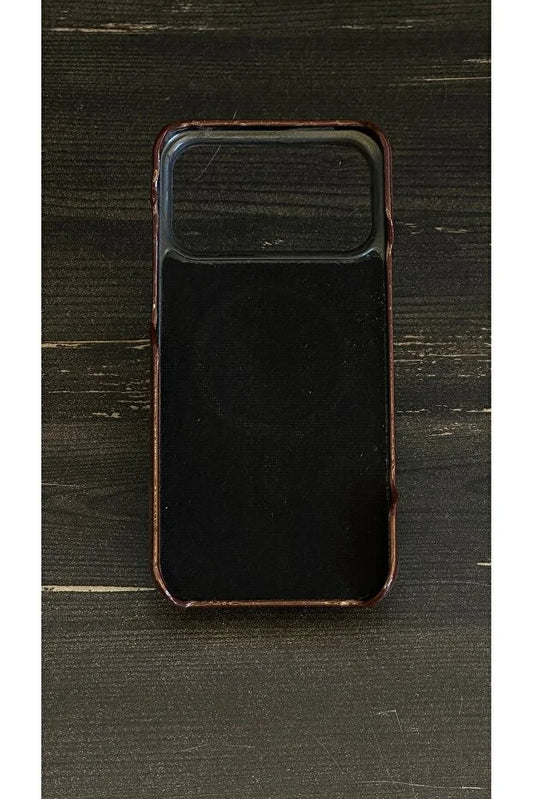 Kahverengi Deri Kılıf Magsafe Özellikli