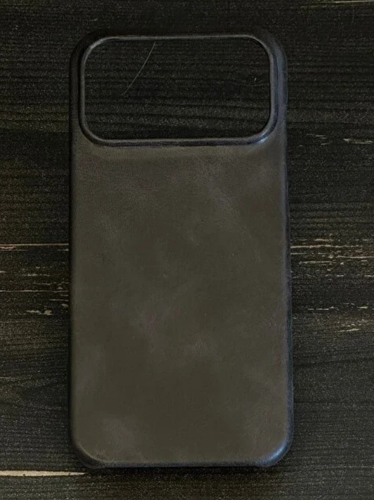 Magsafe Özellikli Hakiki Deri iPhone Kılıf - siyah