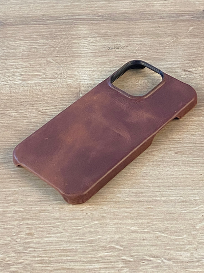 Hakiki Deri iPhone Kılıf Açık Kahve