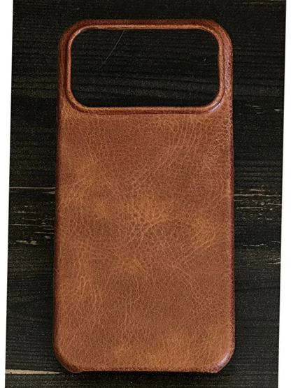 Magsafe Özellikli Hakiki Deri iPhone Kılıf - taba