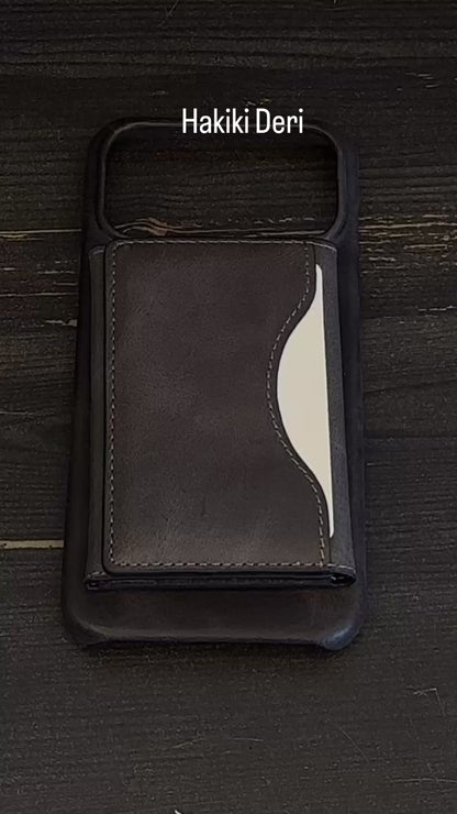 Hakiki Deri iPhone Kılıf & 6 Kart Kapasiteli Cüzdan