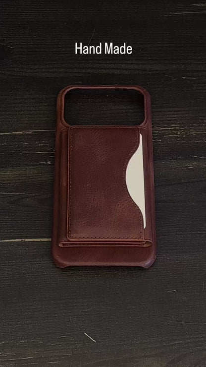 Hakiki Deri iPhone Kılıf & 6 Kart Kapasiteli Cüzdan